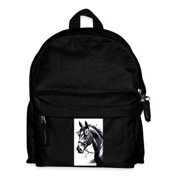 Cheval | Équitation | Animaux | Monture | Coloré - Sac à dos Enfant - noir - Devant