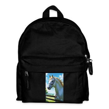 Cheval | Équitation | Animaux | Monture | Coloré - Sac à dos Enfant - noir - Devant