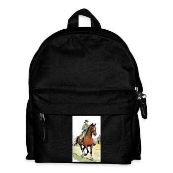 Cheval | Équitation | Animaux | Monture | Coloré - Sac à dos Enfant - noir - Devant