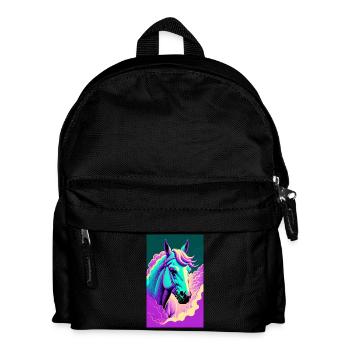 Cheval | Équitation | Animaux | Monture | Coloré - Sac à dos Enfant - noir - Devant