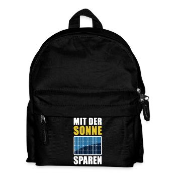 Mit der Sonne sparen - Photovoltaik - Solarenergie - Kinder Rucksack - Schwarz - Vorne