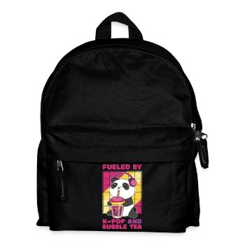 Panda mignon avec thé à bulles et écouteurs - Sac à dos Enfant - noir - Devant