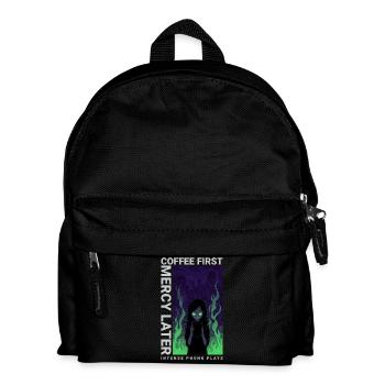 Café Vaporwave d'abord Miséricorde plus tard Art néon - Sac à dos Enfant - noir - Devant