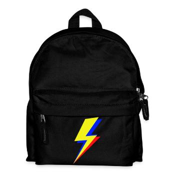 Geometric multicolor lightning bolt - Kids' Backpack - black - Front