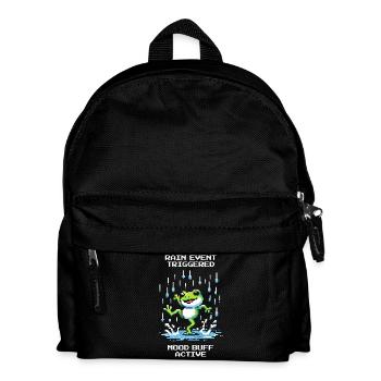 Regen-Event – Stimmungsbuff aktiv | Frosch - Kinder Rucksack - Schwarz - Vorne