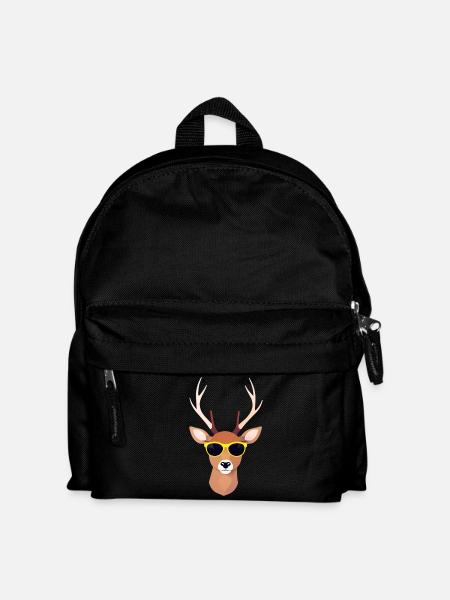 Reh mit Sonnenbrille - Kinder Rucksack - Schwarz