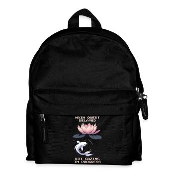 Main Quest Delayed | Koi Viewing Zen Pond - Kids' Backpack - black - Front