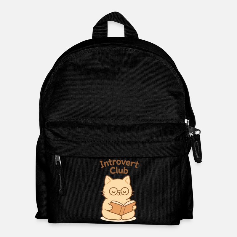 Introvertierte Clubkatze Lesung - Kinder Rucksack - Schwarz