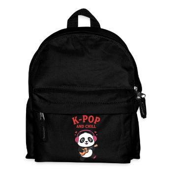 Adoration de la musique coréenne K-Pop et Chill Panda - Sac à dos Enfant - noir - Devant