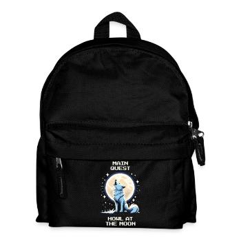 Hauptquest: Heulen zum Mond | Wolf - Kinder Rucksack - Schwarz - Vorne