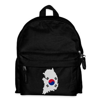 South Korea flag map - Kids' Backpack - black - Front