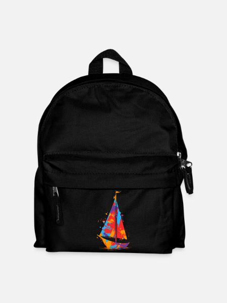 Segeln buntes Segelboot Kinder Herren Segler - Kinder Rucksack - Schwarz