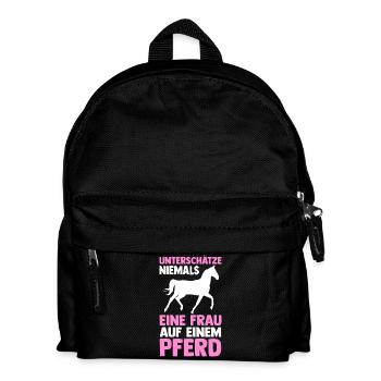 Reiten Pferdeliebhaber Reiterhof Pferde - Kinder Rucksack - Schwarz - Vorne