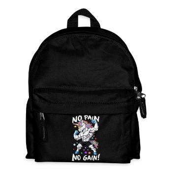  Kraftvolles Einhorn No Pain No Gain Fitness - Kinder Rucksack - Schwarz - Vorne