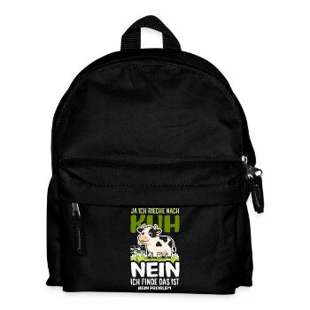 Ja Ich Rieche Nach Kuh Bauer Landwirt Spruch - Kinder Rucksack - Schwarz - Vorne