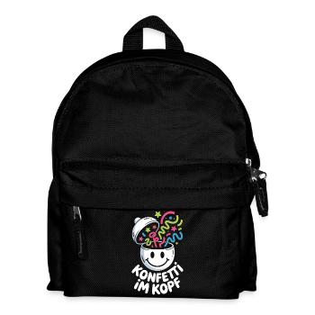 Konfetti Im Kopf Karneval Fasching Alaaf Kostüm - Kinder Rucksack - Schwarz - Vorne