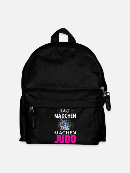 Echte Mädchen Machen Judo - Kinder Rucksack - Schwarz
