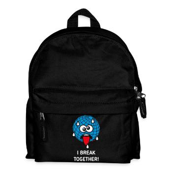 Emoticon Erde, I Break Together, Klimawandel NEG3C - Kinder Rucksack - Schwarz - Vorne