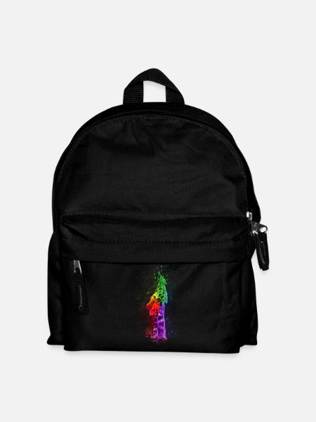Multicolour Giraffe - Kids' Backpack - black