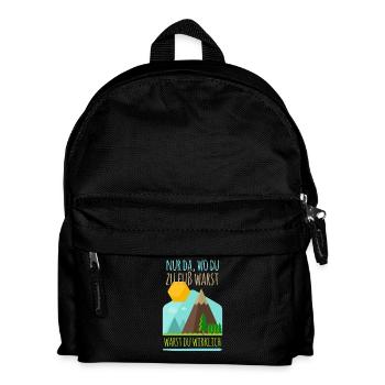 Wandern - Nur da wo du zu Fuß warst du wirklich - Kinder Rucksack - Schwarz - Vorne