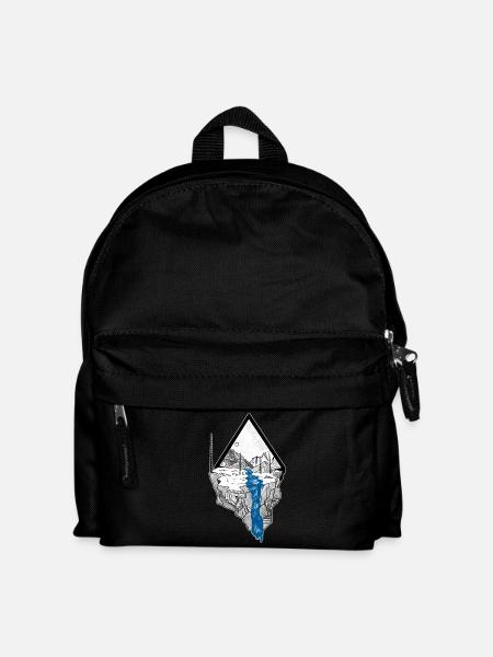 Berglandschaft - Kinder Rucksack - Schwarz