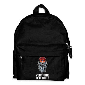 Humorvoll Bart Ziegenbart Statement Bartfrisur - Kinder Rucksack - Schwarz - Vorne