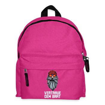 Humorvoll Bart Ziegenbart Statement Bartfrisur - Kinder Rucksack - Fuchsia - Vorne