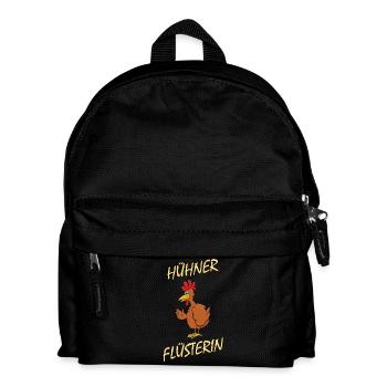 Hühner Flüsterin - lustiges Huhn Hahn Hühnerstall - Kinder Rucksack - Schwarz - Vorne