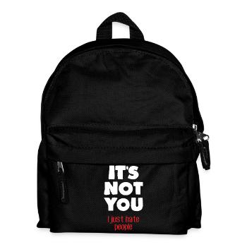 Ich hasse Menschen (dunkel) - Kinder Rucksack - Schwarz - Vorne