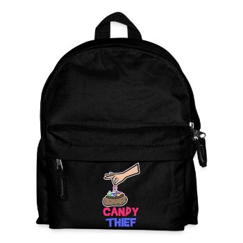 Süßigkeiten Naschkatzen Statement Bonbon Naschen - Kinder Rucksack - Schwarz - Vorne