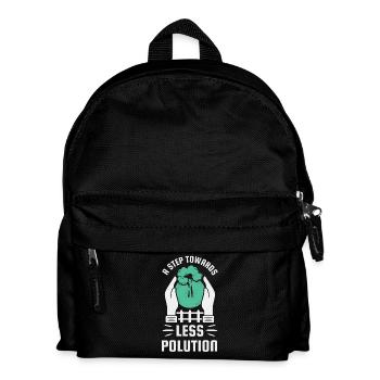 Schritt Richtung Weniger Verschmutzung - Kinder Rucksack - Schwarz - Vorne