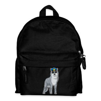 Wolf Polizist Sonnenbrille Polizei - Kinder Rucksack - Schwarz - Vorne