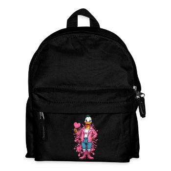 Canard punk avec coeur - Sac à dos Enfant - noir - Devant