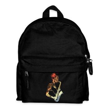 Saxophonist Drawing Vintage - Kids' Backpack - black - Front