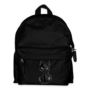 BLACK CAT ON A BLACK T-SHIRT - Kids' Backpack - black - Front