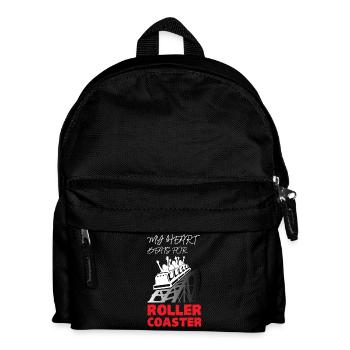 Mon cœur bat pour les montagnes russes - Sac à dos Enfant - noir - Devant