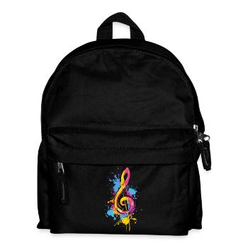 Clé colorée mélomane pop art - Sac à dos Enfant - noir - Devant