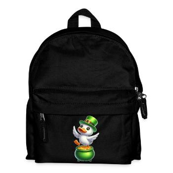 Sweet St. Patrick's Day Duck Top Hat Clover - Kids' Backpack - black - Front