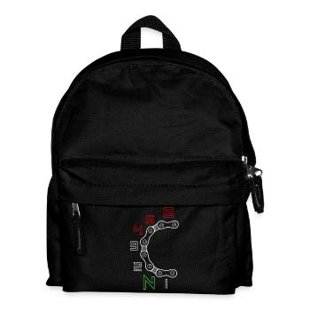 Circular Gear Chain Motif - Kids' Backpack - black - Front