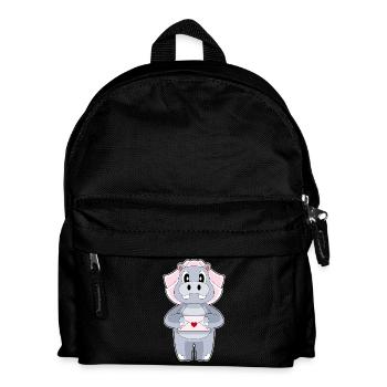 Hippopotamus Bridal Letter Wedding - Kids' Backpack - black - Front
