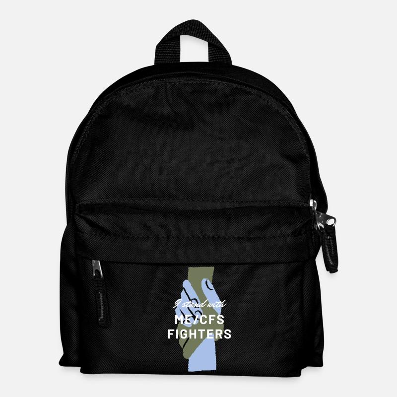ME/CFS I stand with ME/CFS Fighters white - Kids' Backpack - black