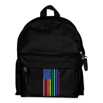 Drapeau arc-en-ciel des États-Unis - Sac à dos Enfant - noir - Devant