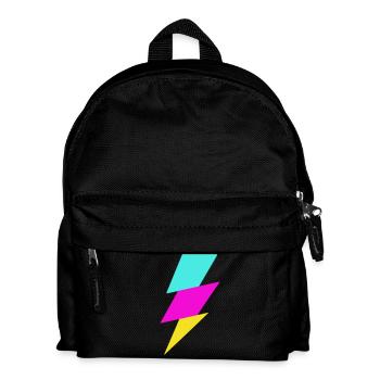 Rayon abstrait aux couleurs néon - Sac à dos Enfant - noir - Devant