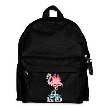 Flame-Ingo - ein flammender Flamingo - Kinder Rucksack - Schwarz - Vorne