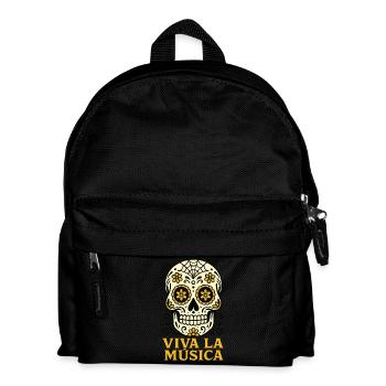 VIVA LA MÚSICA : Calavera Florale Día de Muertos - Sac à dos Enfant - noir - Devant