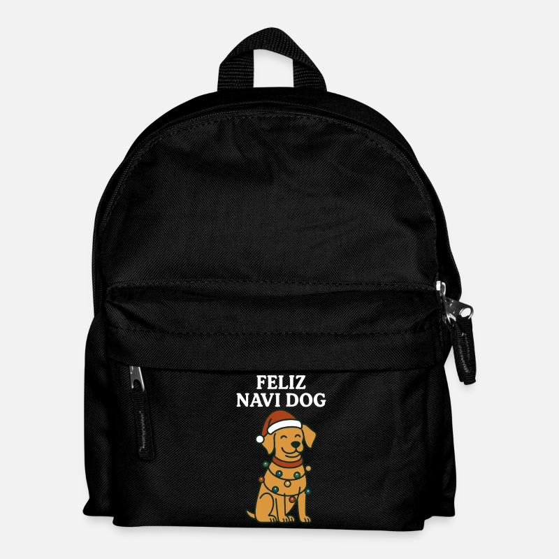 Feliz Navi Hund Santa Claus Urlaubsspaß - Kinder Rucksack - Schwarz