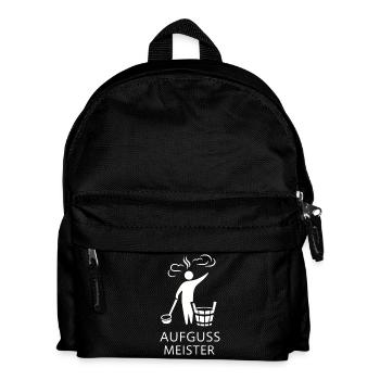Sauna Aufguss Meister Fächer Piktogramm Minimalist - Kinder Rucksack - Schwarz - Vorne