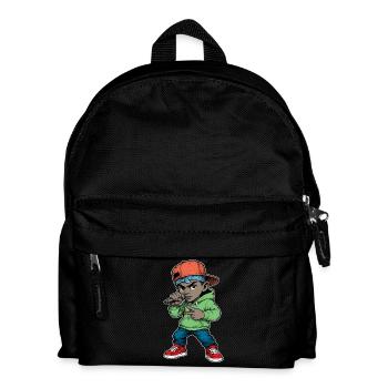 Young Rapper Boy With Microphone - Kids' Backpack - black - Front