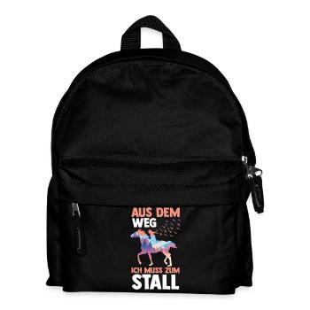 Reiten Pferdeliebhaber Reiterhof Pferde - Kinder Rucksack - Schwarz - Vorne