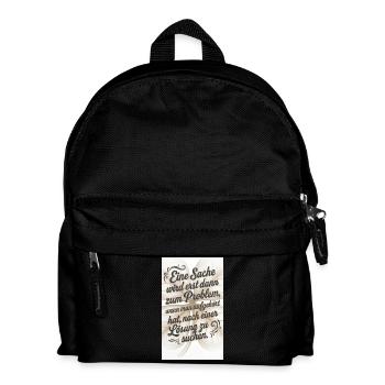Lösungsfindung Zitat Typografie - Kinder Rucksack - Schwarz - Vorne